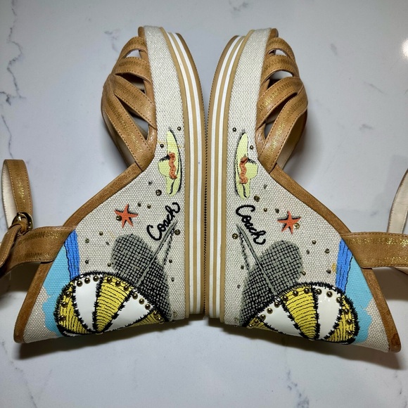 Coach | ‘Caroline’ Wedge Sandals - Picture 7 of 11